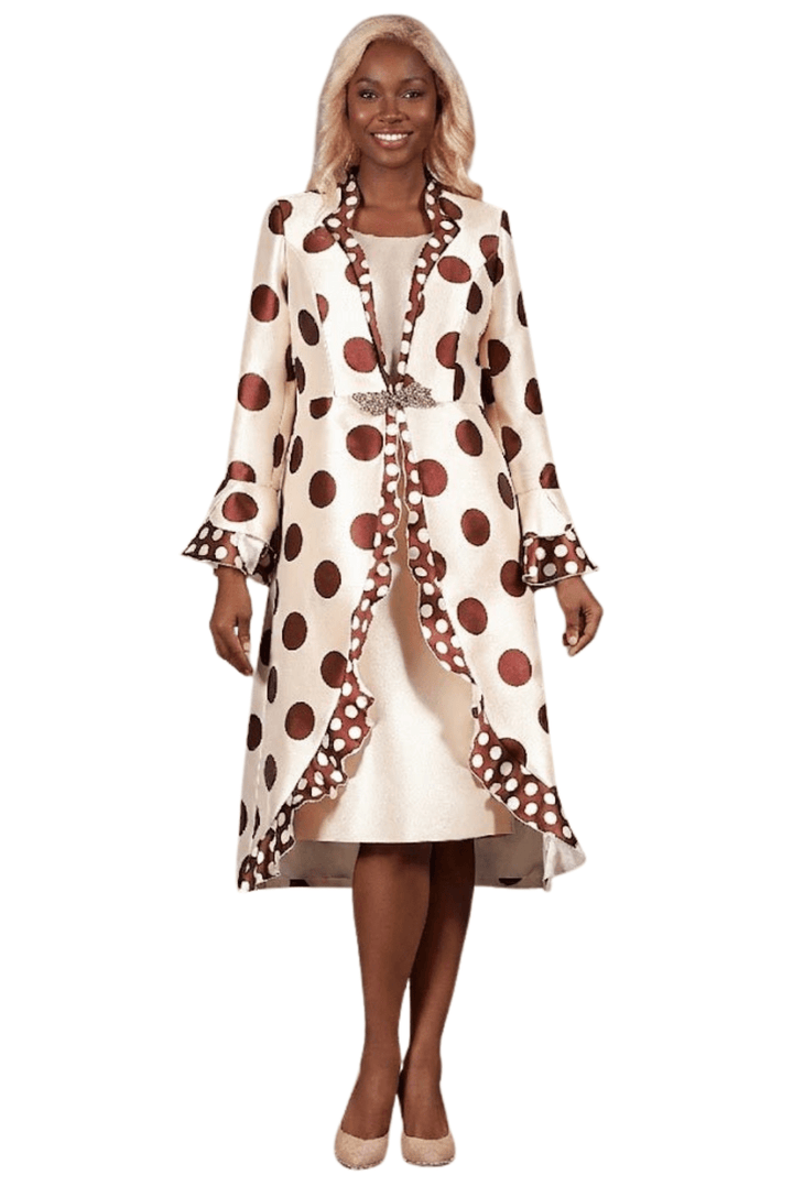 2pc Silky Twill in Polka Dots Dress+Jkt Set - Especially Yours