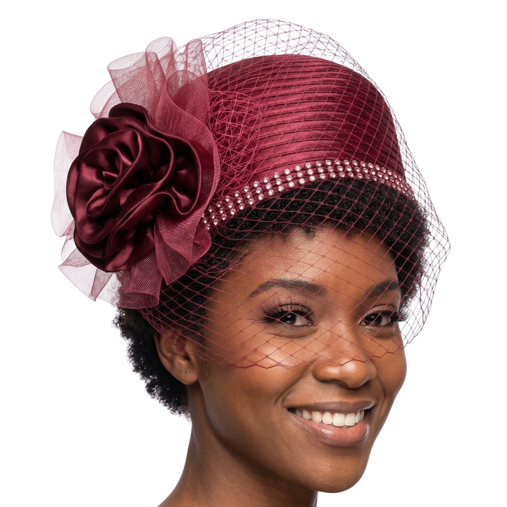 Pillbox Hat w/ Ovsz Flower and Veil