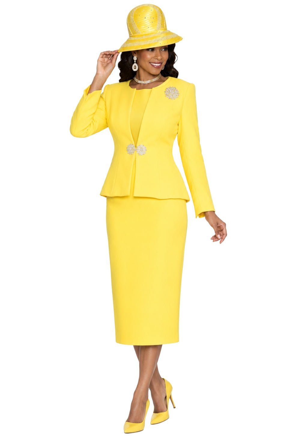 2-Piece Skirt Suit with Rhinestone Accents Lily & Taylor - Especially Yours