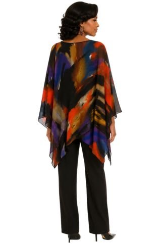 LIOR Women's Multi Rich Water Color One Size Sheer Blouse - Especially Yours