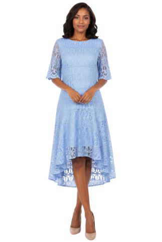 1pc Lux Lace Hi-Lo Flare Dress