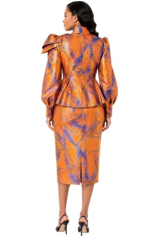 Metallic Abstract Peplum Skirt Suit - 9851 - Especially Yours