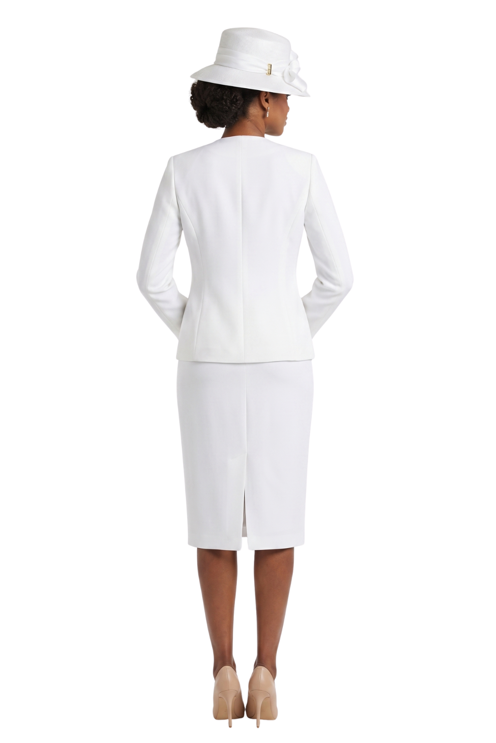 3pc Embellished Clean Lines Skirt Suit