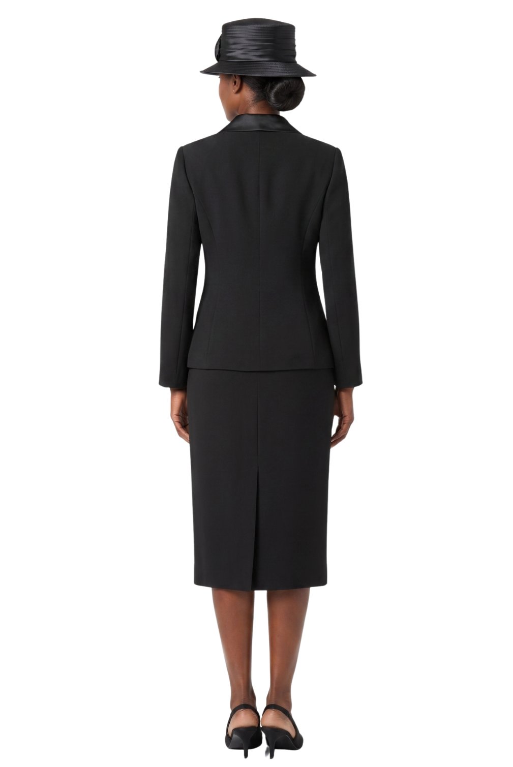 3pc Satin Shawl Lapel Skirt Suit