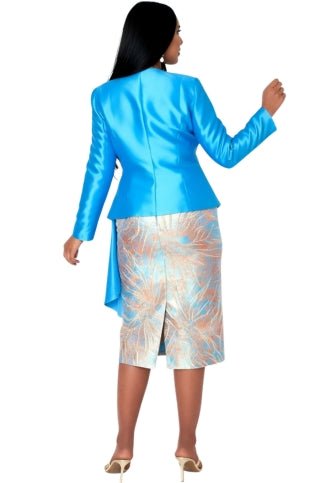 Brocade Dress with Peplum Jacket Set - 41095 - Especially Yours