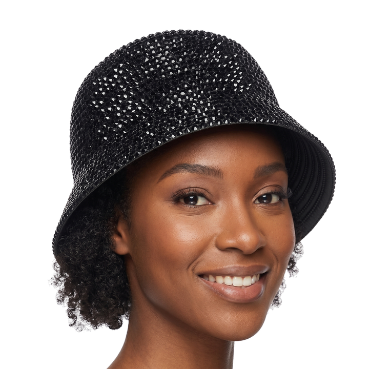 METALLIC STONED BUCKET HAT