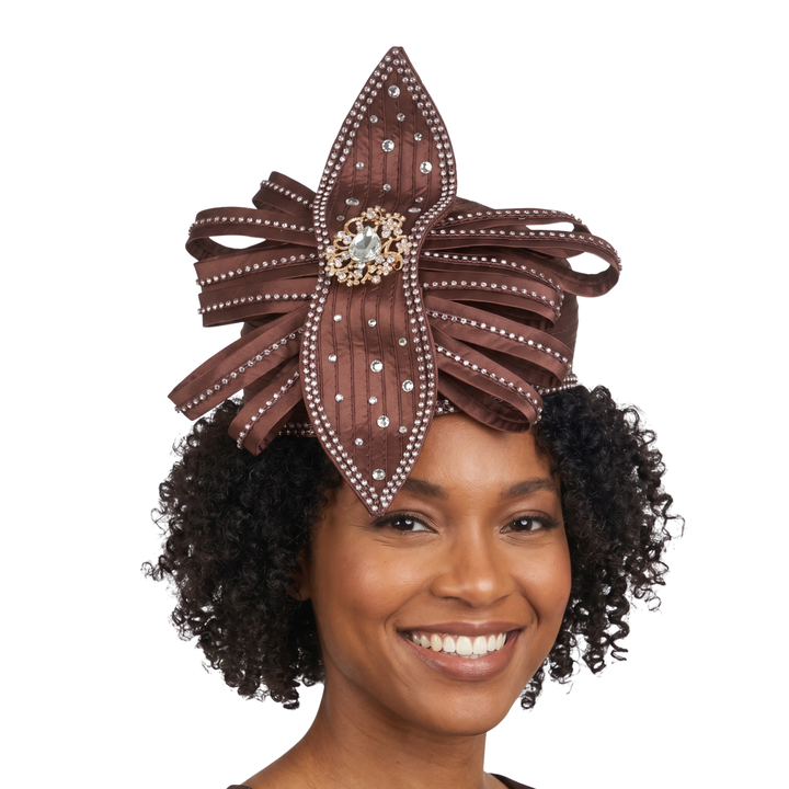 Pill Box Hat w/ Satin Ribbons and Stones