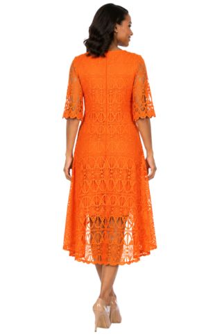 1pc Lux Lace Hi-Lo Flare Dress