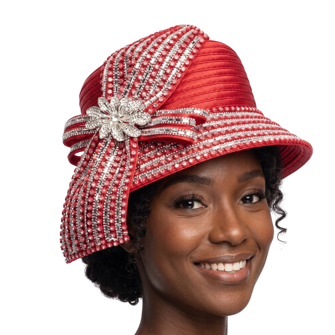 Small Brm Hat w/ Massive Rhinestones Decor