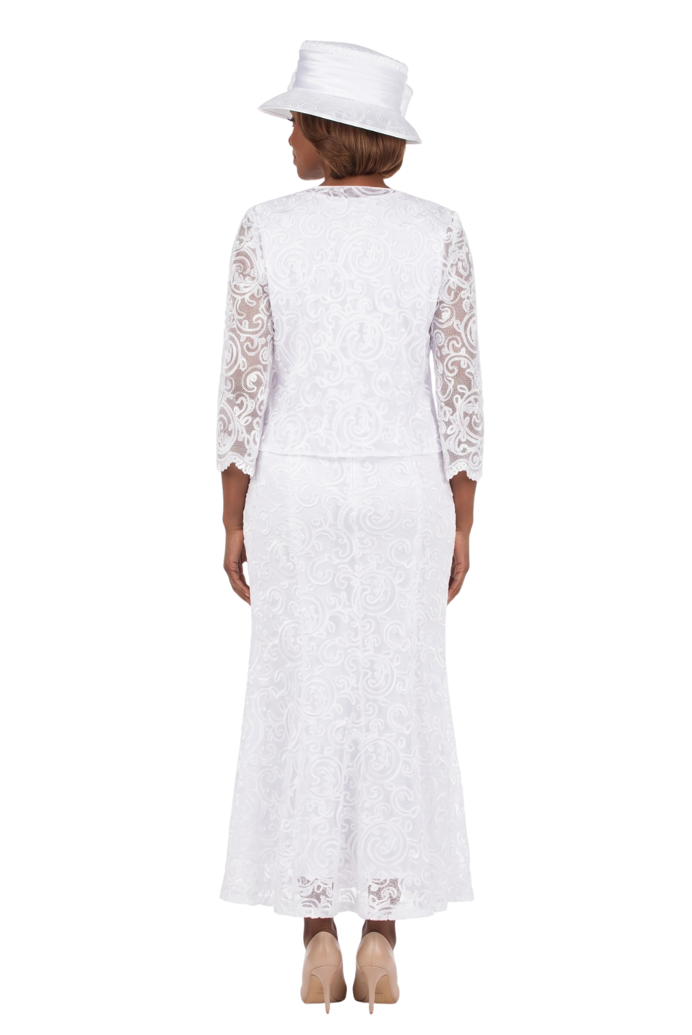 3pc Lux Lace Maxi Skirt Suit