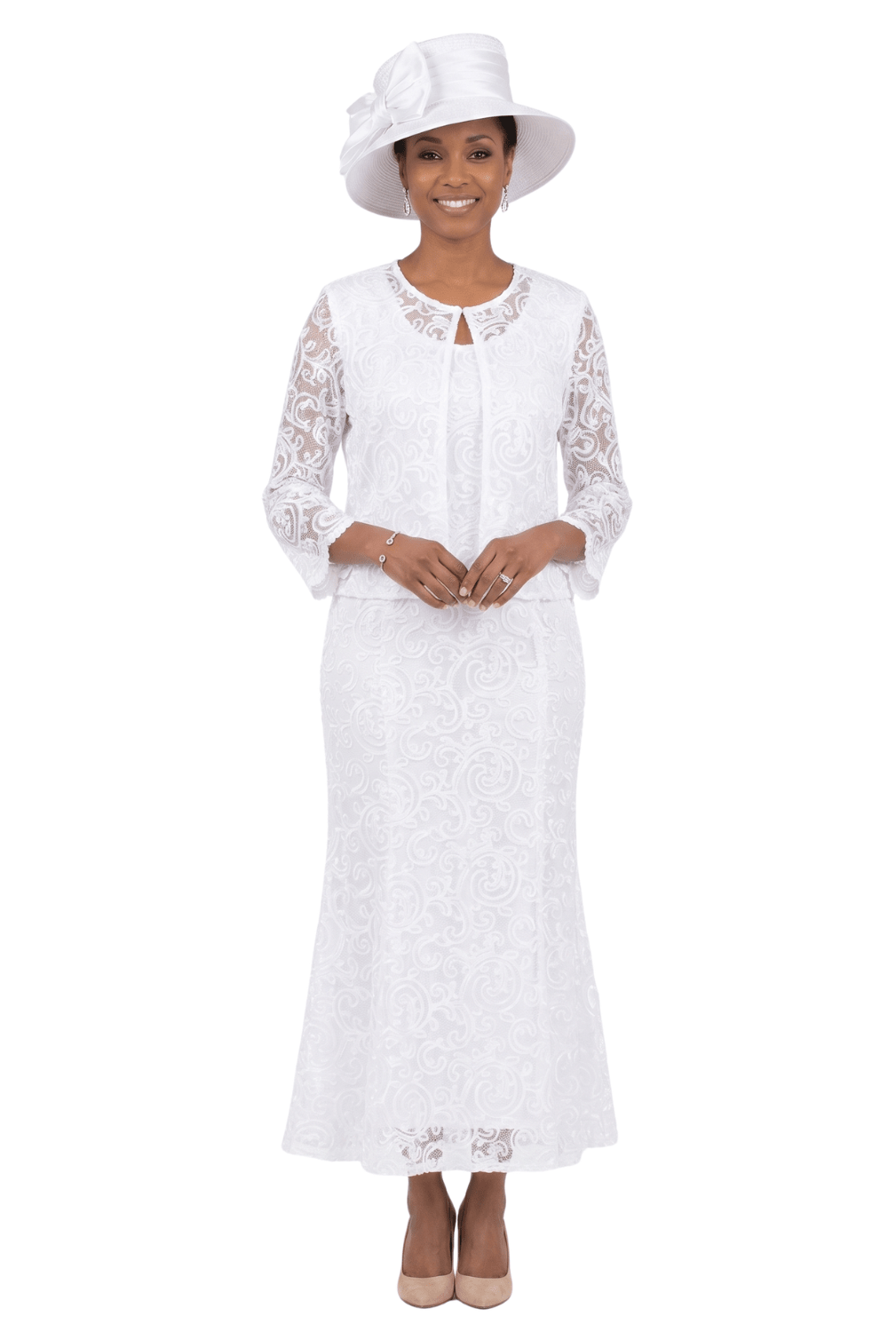 2pc Lux Lace Bolero Jkt Dress Plus