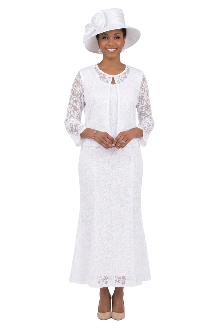 2pc Lux Lace Bolero Jkt Dress-Plus