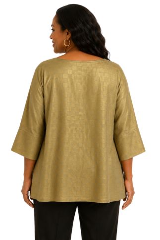 LIOR Women's Sparkling Gold Sheer Blouse One Size Fits All - "S1008-A200" - Especially Yours