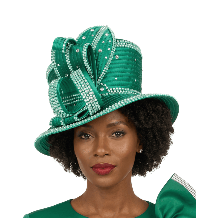 Rhinestone Embellished Sculpted Wide-Brim Hat - Especially Yours