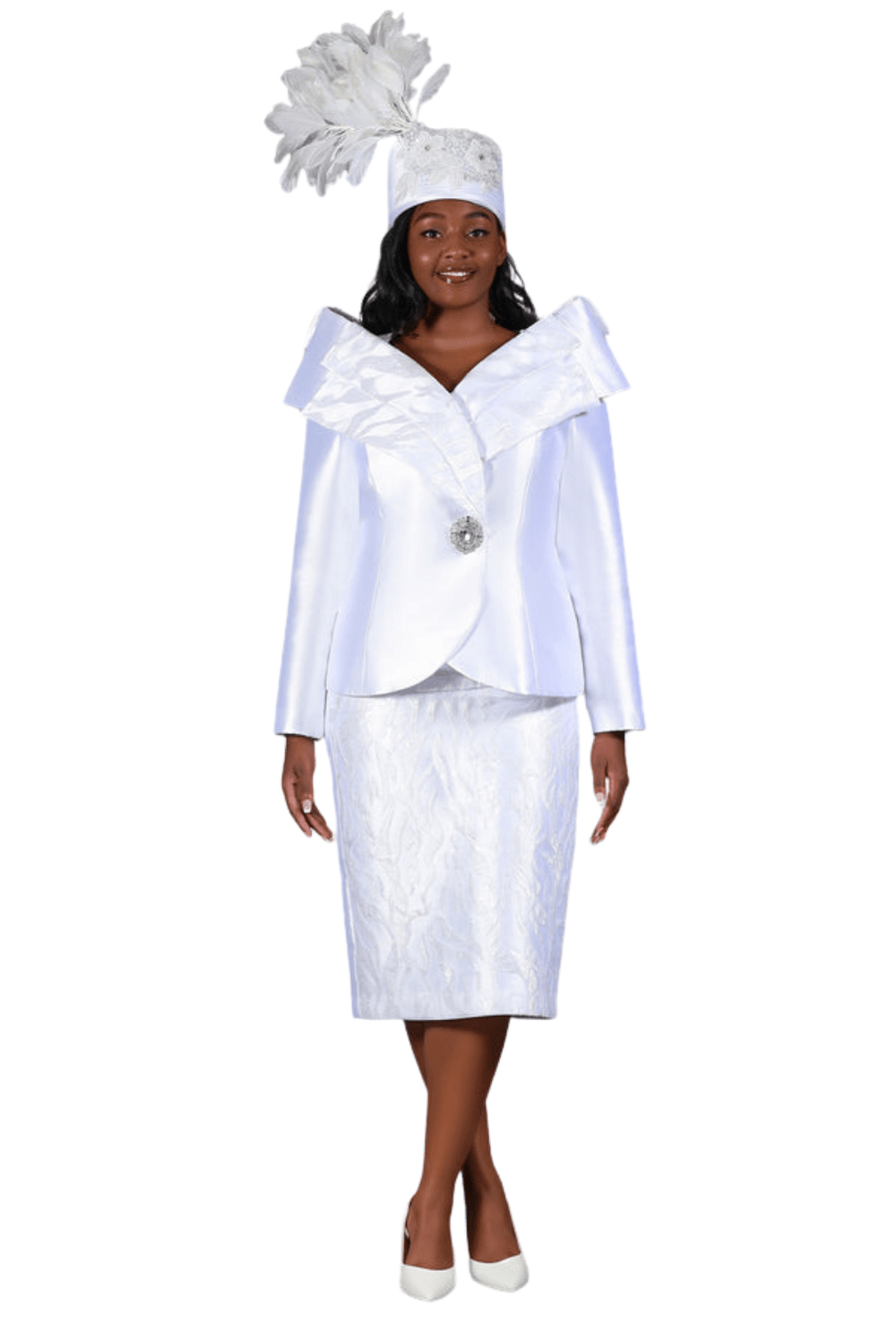 2pc Silky Twl+Seq Lace Skt Suit w/ Shoulder Dtl - Especially Yours