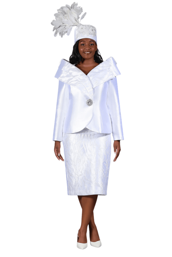 2pc Silky Twl+Seq Lace Skt Suit w/ Shoulder Dtl - Especially Yours