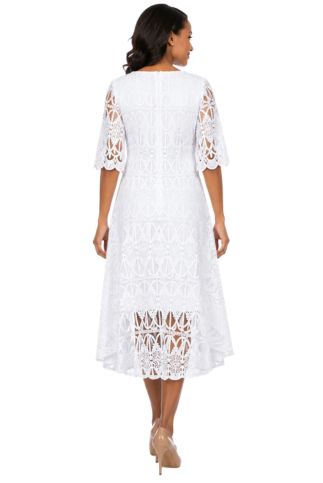 1pc Lux Lace Hi-Lo Flare Dress