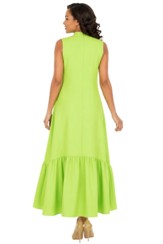 Luxury Flare Dress with Handcrafted Floral Detail