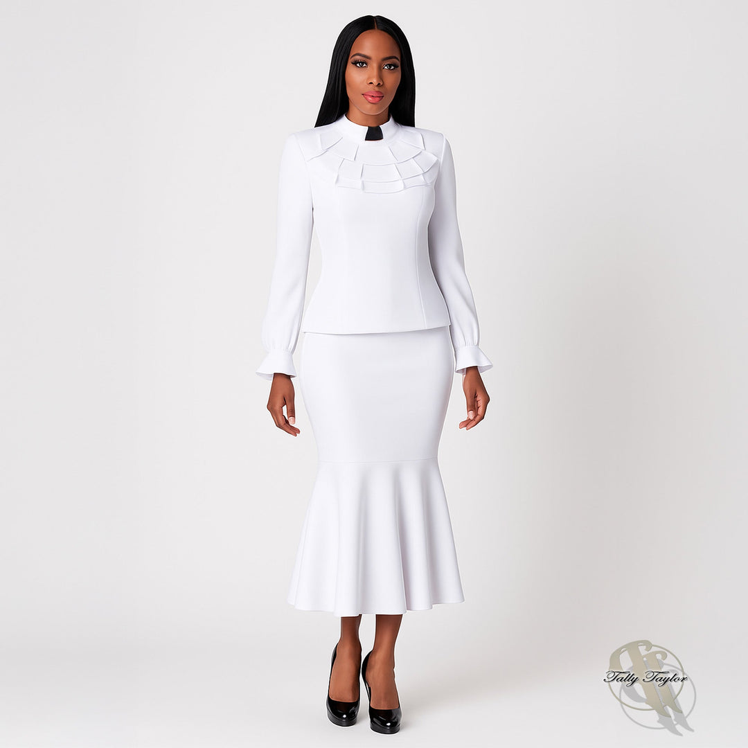 Divine Elegance Two-Piece Ruffle Church Set- 4601