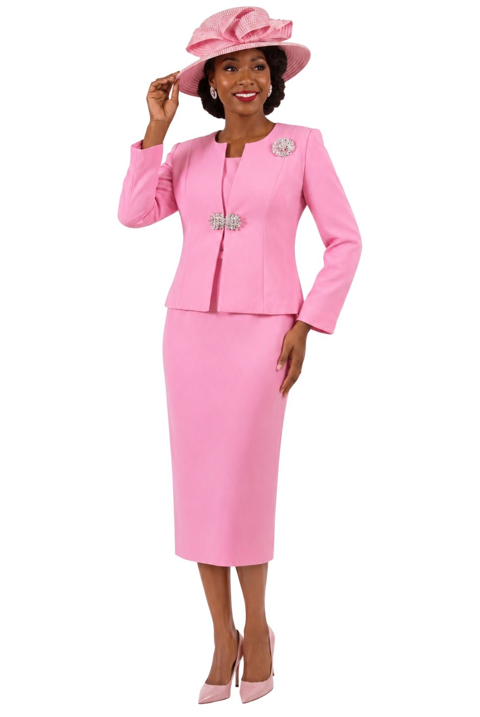 Blush Pink Church Skirt Suit by Lily & Taylor - Especially Yours