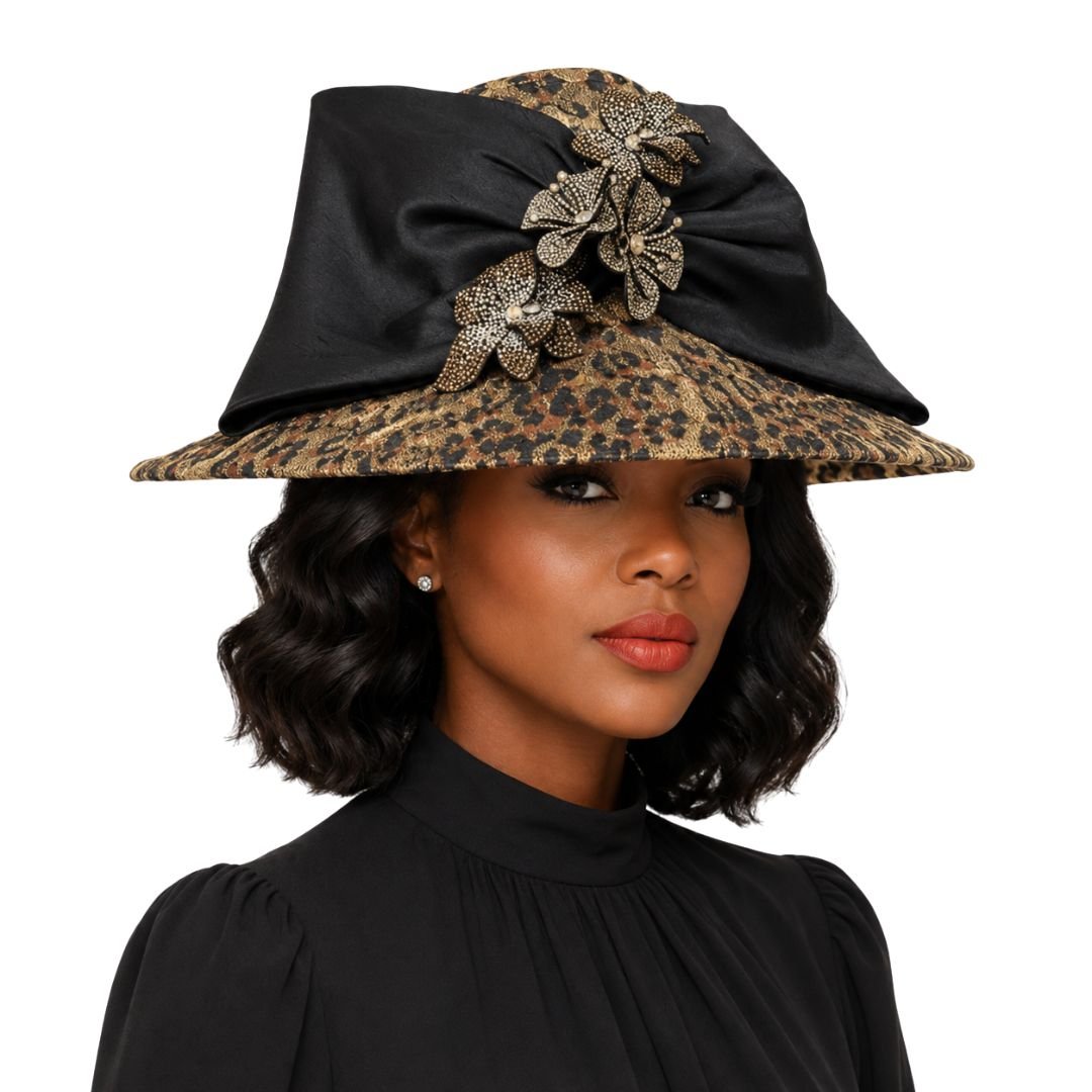 Leopardess Leopard Print Cloche Church Hat - Whittall & Shon - Especially Yours