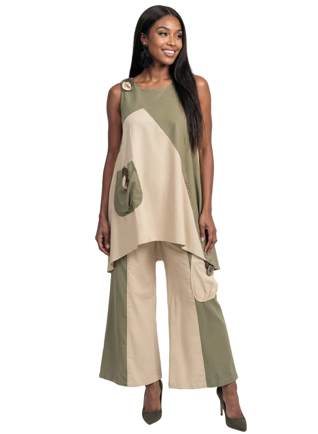 Lisa Rene' , 2Pc. Tunic & Pant Set, Linen/Viscose Fabric. Style 3389 - Especially Yours