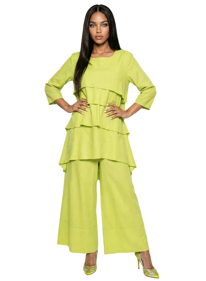 Lisa Rene' , 2Pc. Tunic & Pant Set, Linen/Viscose Fabric. Style 3391 - Especially Yours