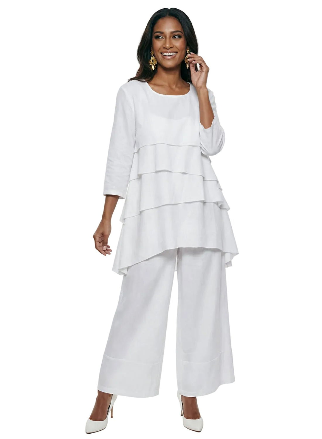 Lisa Rene' , 2Pc. Tunic & Pant Set, Linen/Viscose Fabric. Style 3391 - Especially Yours