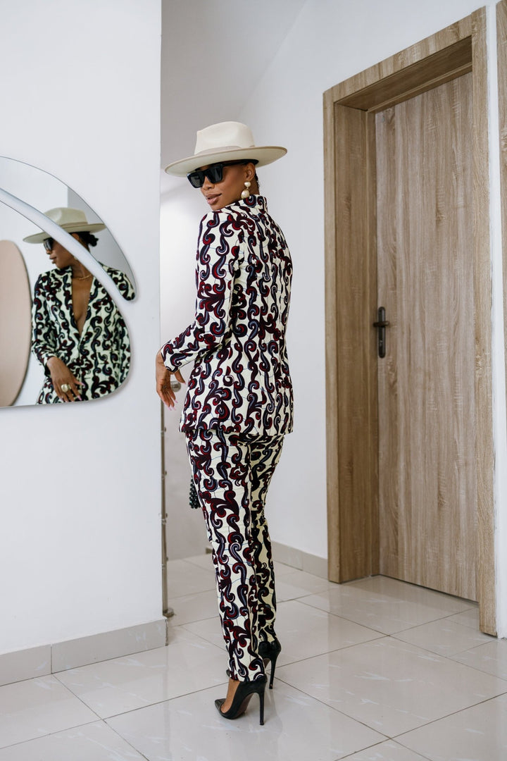 HAWA AFRICAN PRINT TAILORED SUIT SET [MULTICOLOR] - Especially Yours