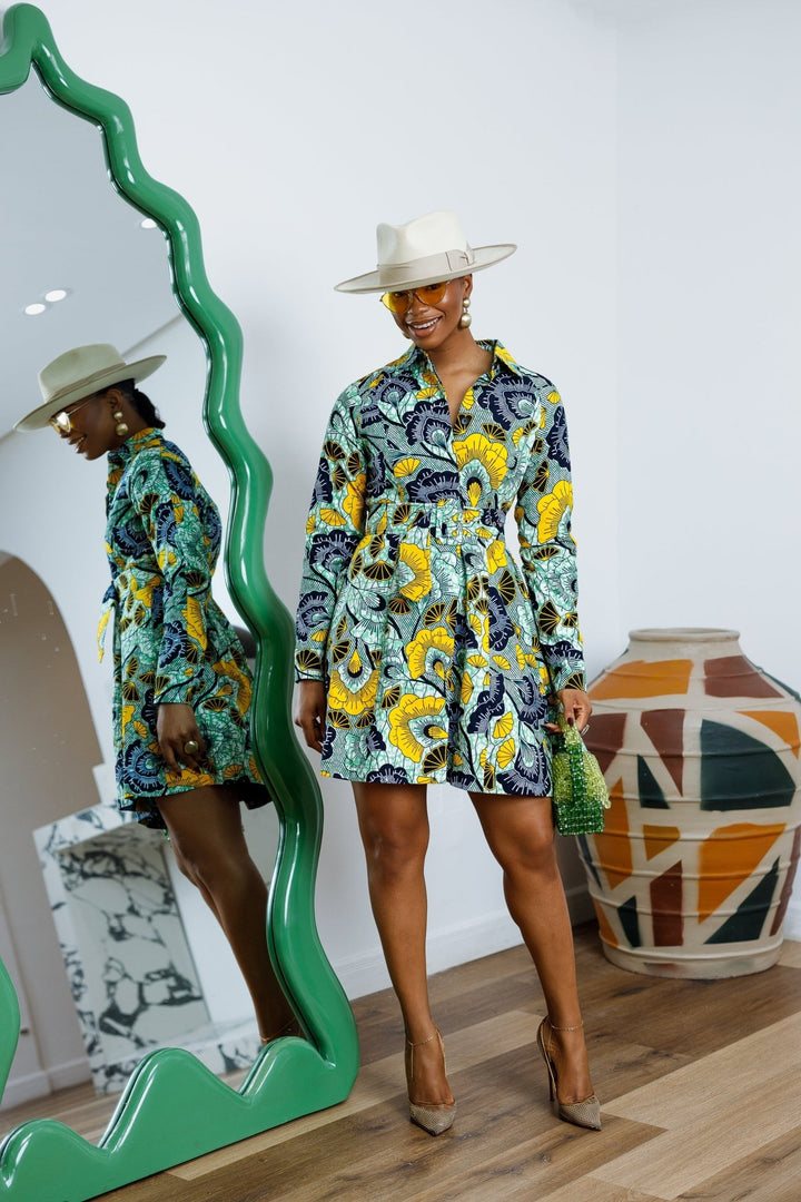 FAYO AFRICAN PRINT SHIRT DRESS [MULTICOLOR] - Especially Yours