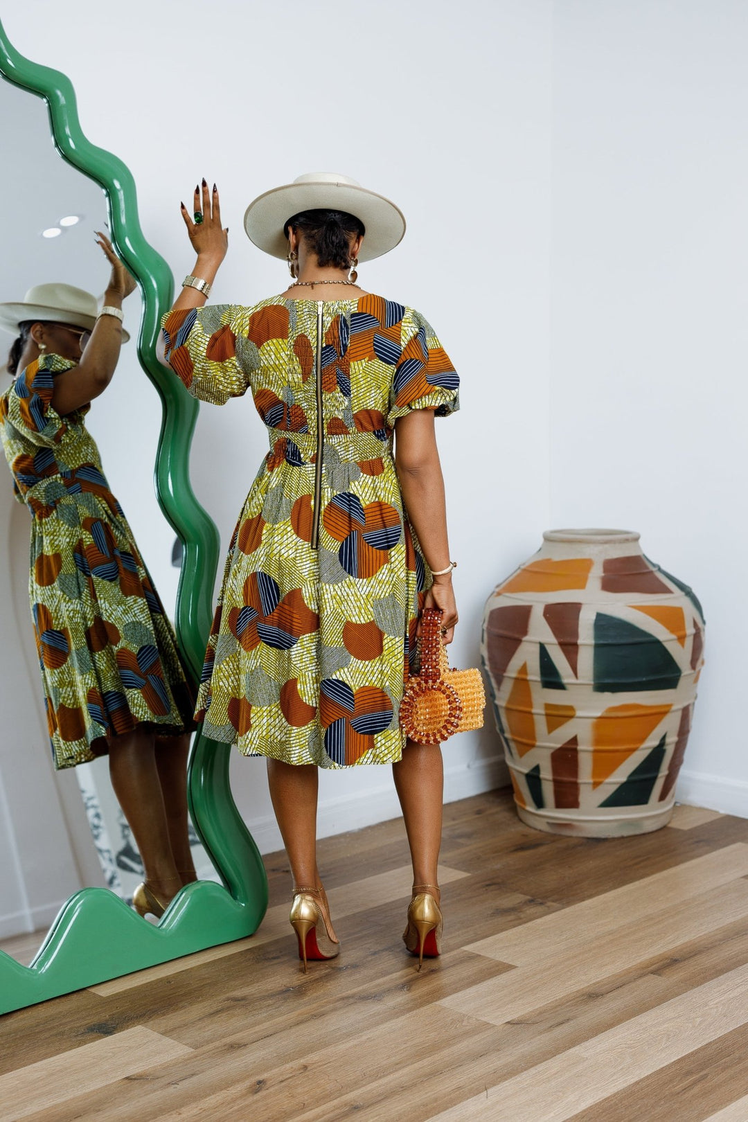TARAJI AFRICAN PRINT PUFF SLEEVE DRESS - Especially Yours