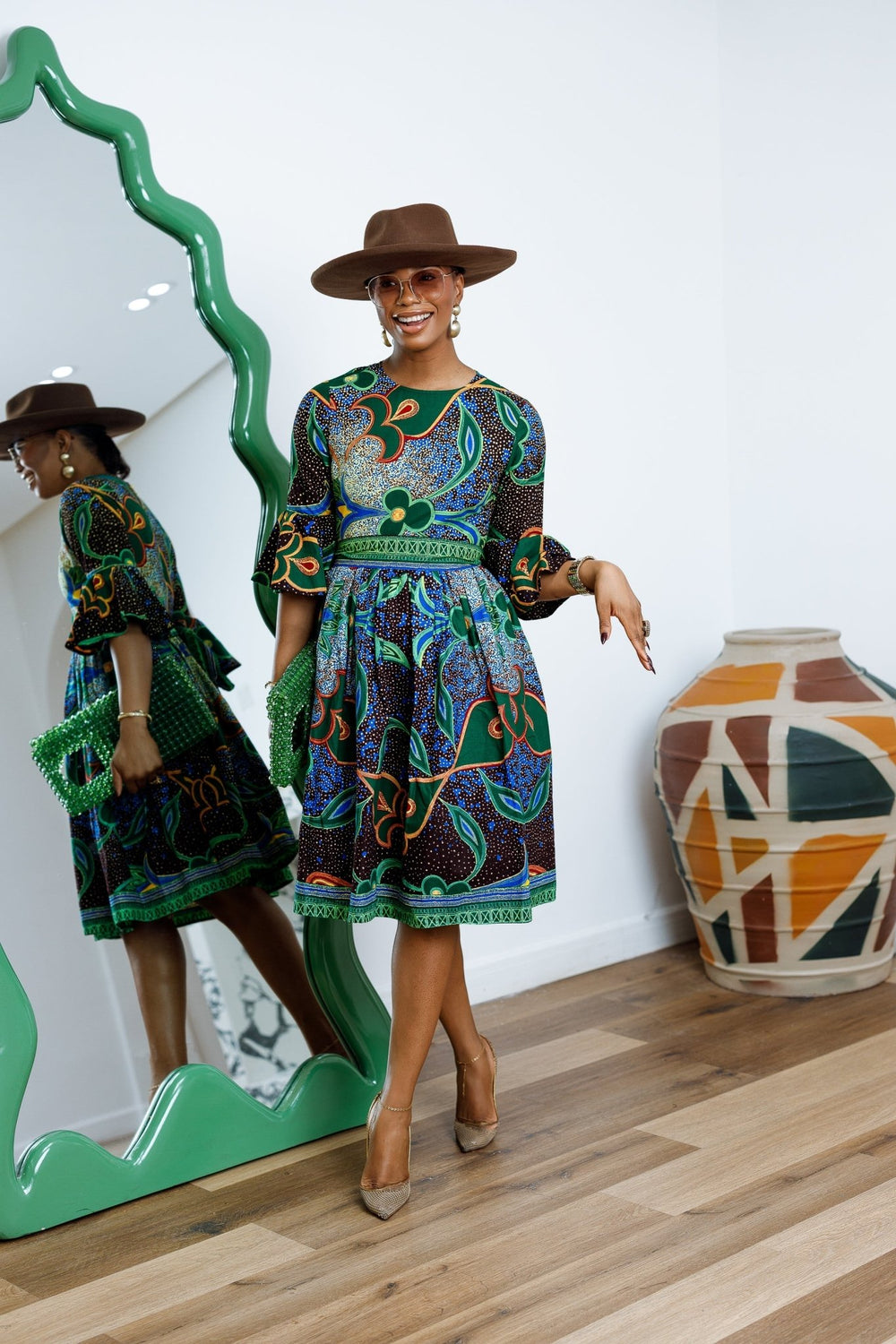 IRENE AFRICAN PRINT MIDI DRESS - Especially Yours