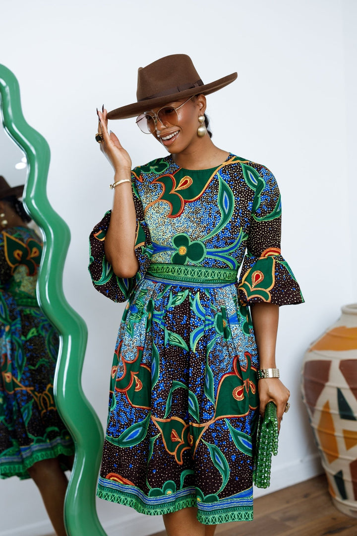IRENE AFRICAN PRINT MIDI DRESS - Especially Yours
