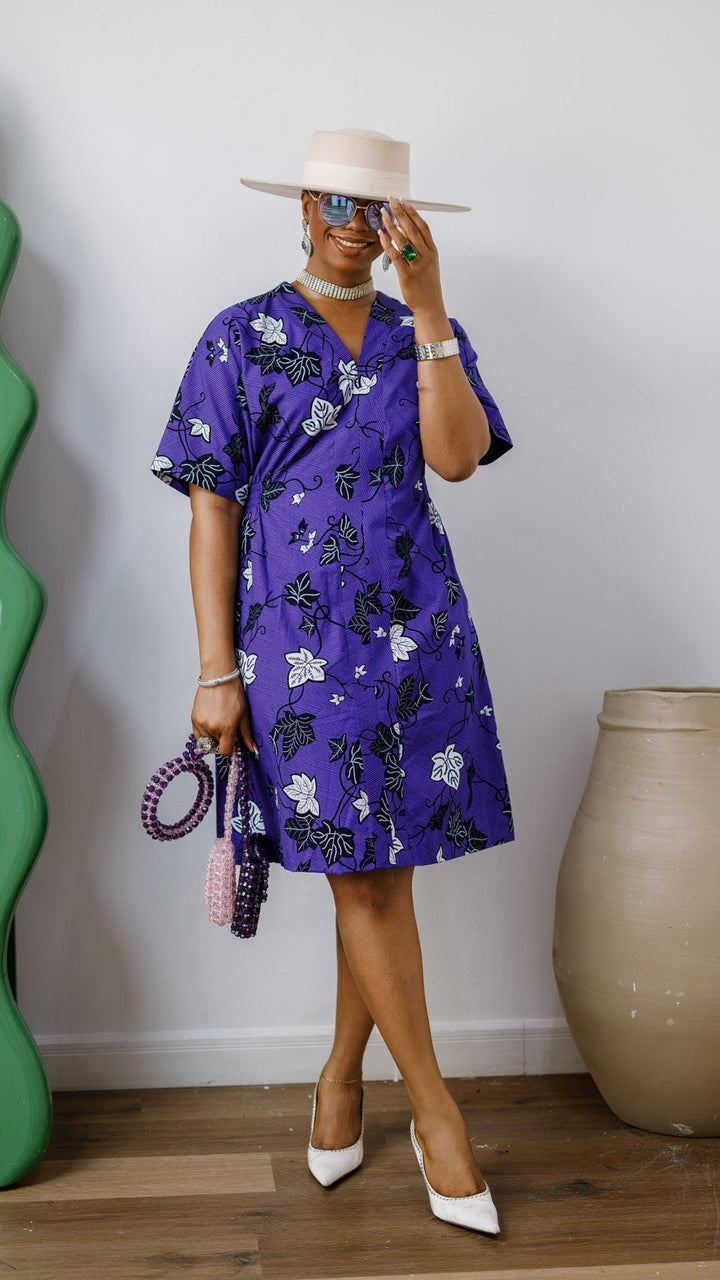 FIFI AFRICAN PRINT CINCHED-WAIST SHIFT DRESS - Especially Yours
