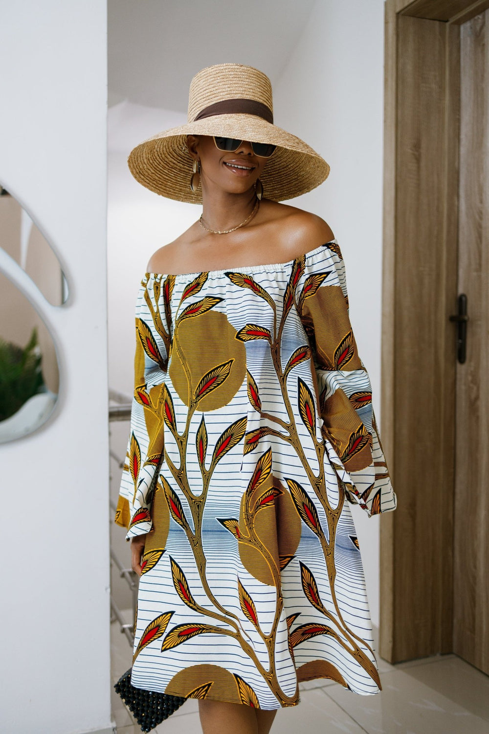 TIYE AFRICAN PRINT OFF SHOULDER DRESS - Especially Yours