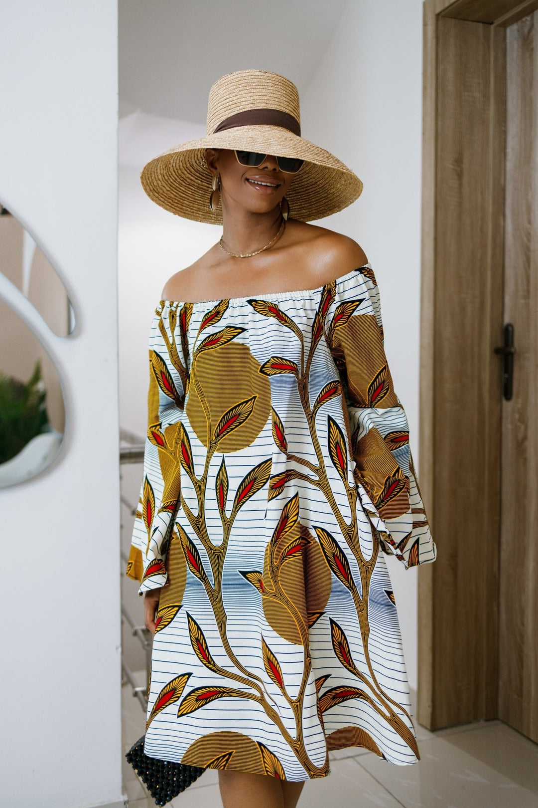TIYE AFRICAN PRINT OFF SHOULDER DRESS - Especially Yours