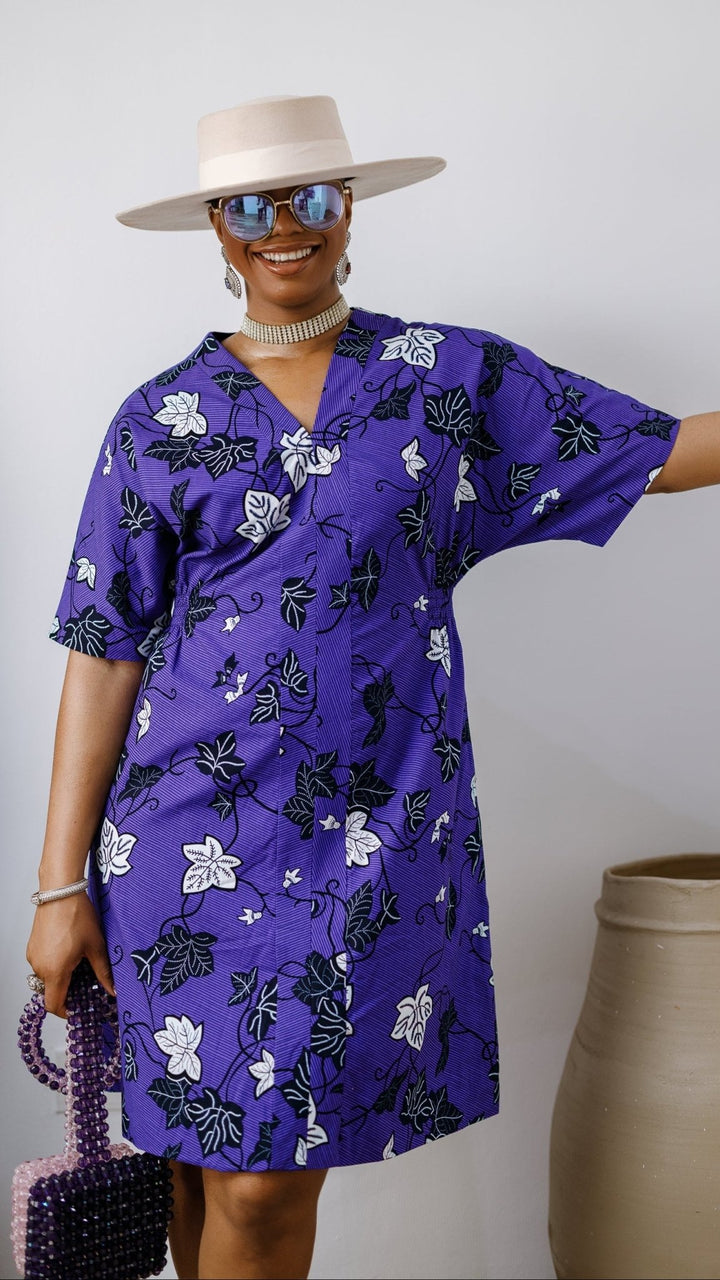 FIFI AFRICAN PRINT CINCHED-WAIST SHIFT DRESS - Especially Yours