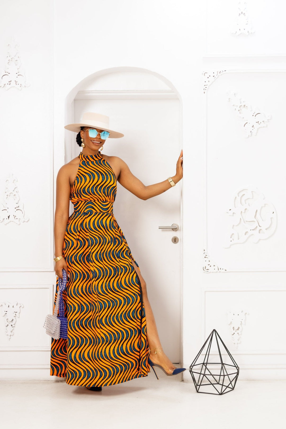 NYLA AFRICAN PRINT MAXI DRESS [ORANGE] - Especially Yours