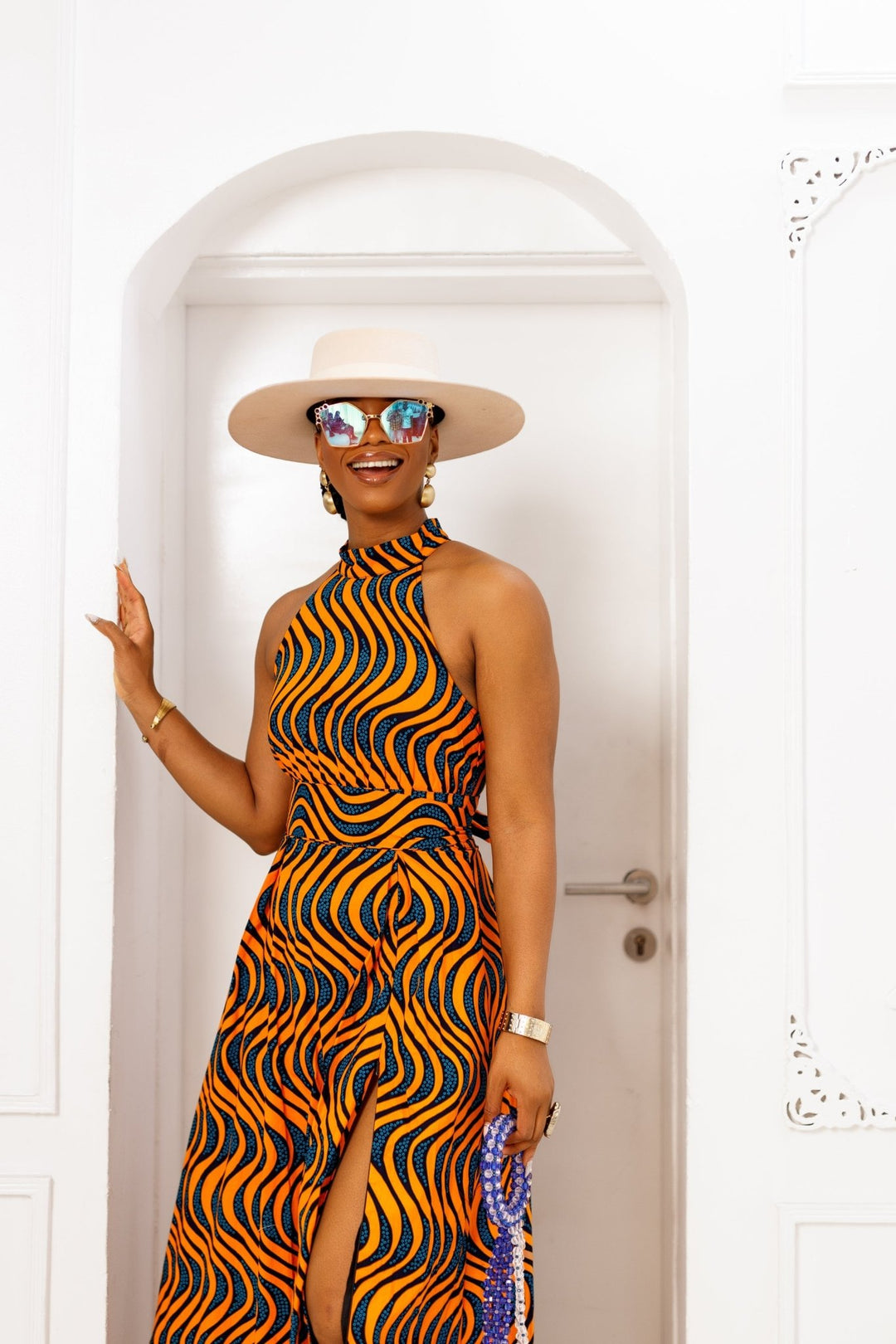 NYLA AFRICAN PRINT MAXI DRESS [ORANGE] - Especially Yours