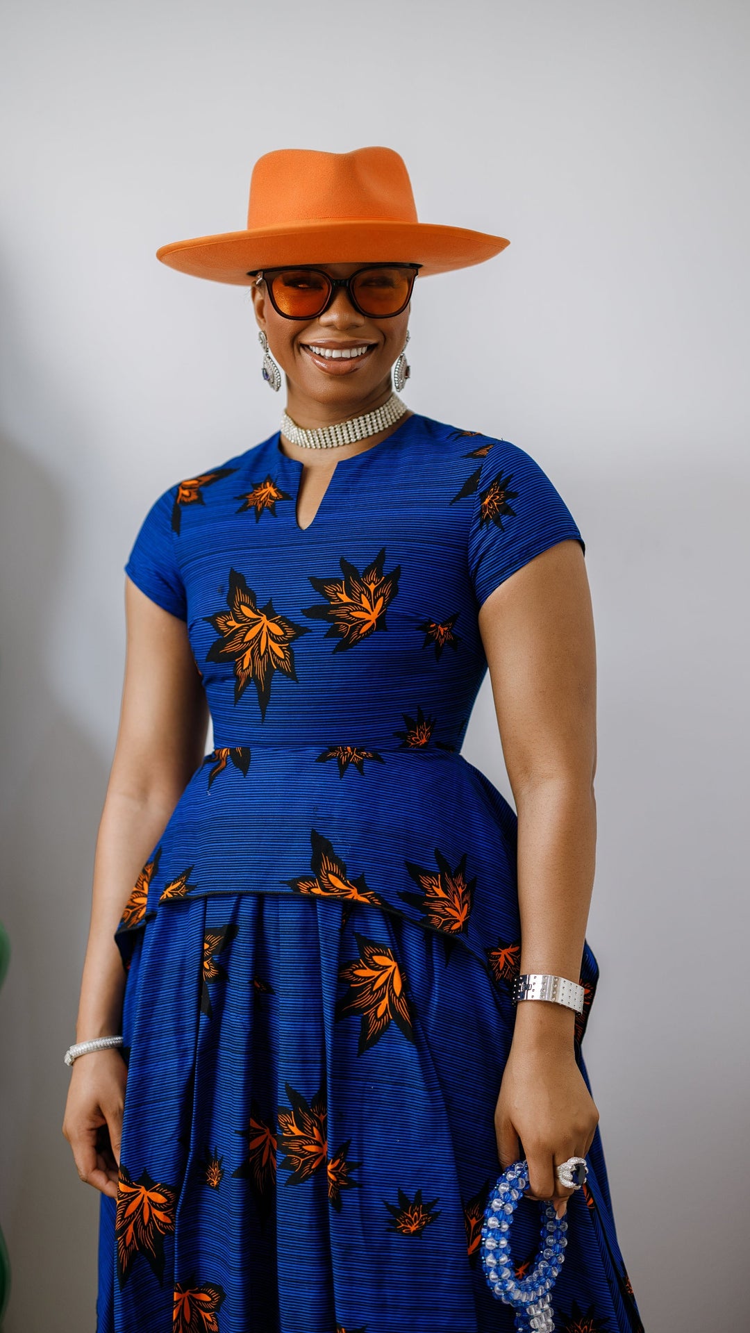 ADESEWA AFRICAN PRINT PEPLUM MIDI DRESS [