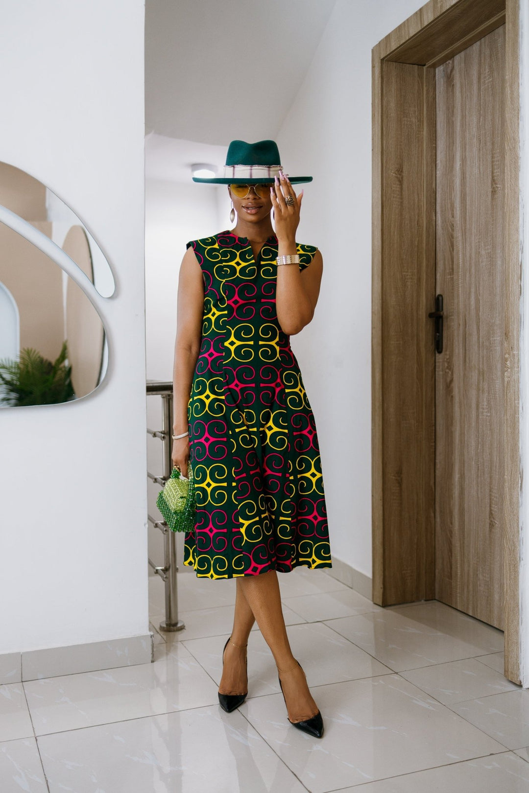RAISA AFRICAN PRINT SLEEVELESS MIDI DRESS - Especially Yours