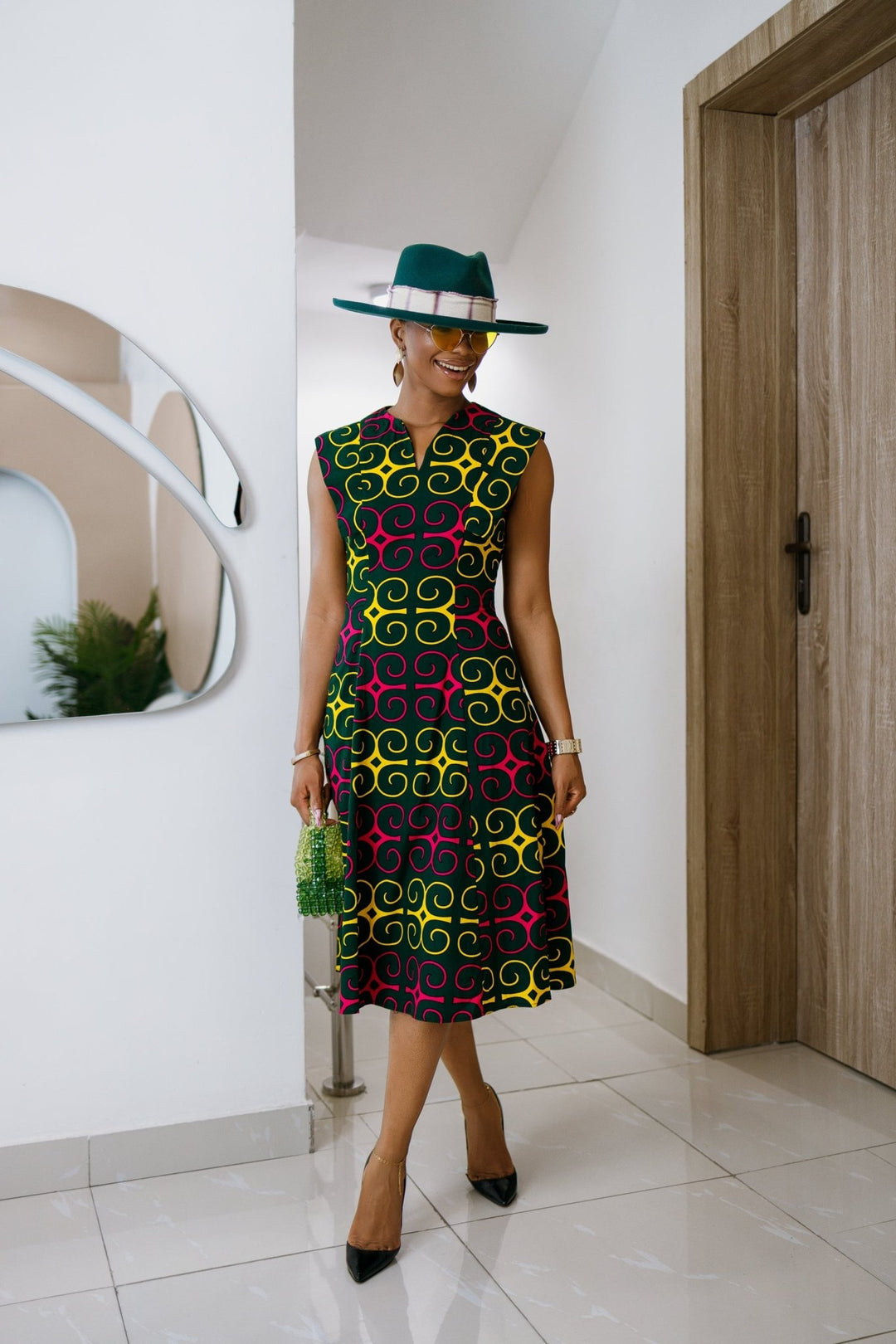 RAISA AFRICAN PRINT SLEEVELESS MIDI DRESS - Especially Yours