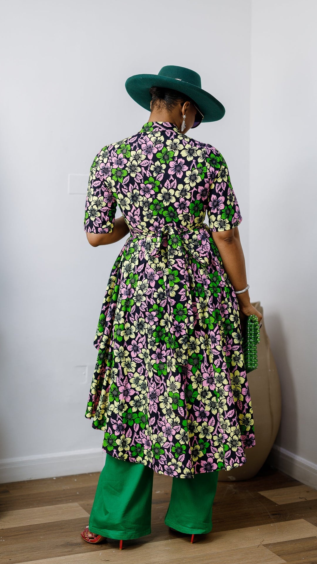 AFUA AFRICAN PRINT BUTTON-FRONT HIGH-LOW TOP
