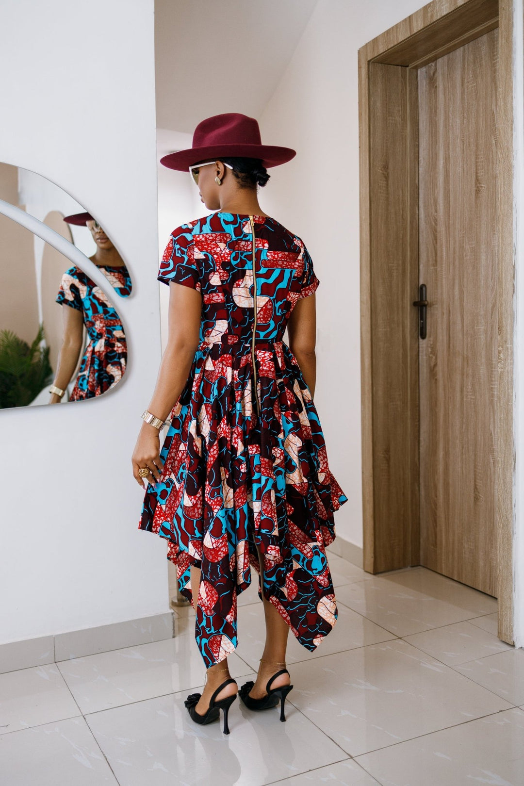 KARIMAH AFRICAN PRINT HANDKERCHIEF HEM DRESS - Especially Yours