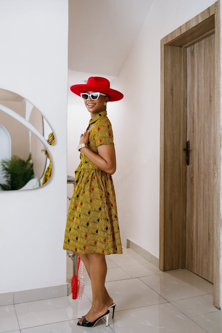 MIA AFRICAN PRINT OPEN FRONT SHIRT DRESS - Especially Yours