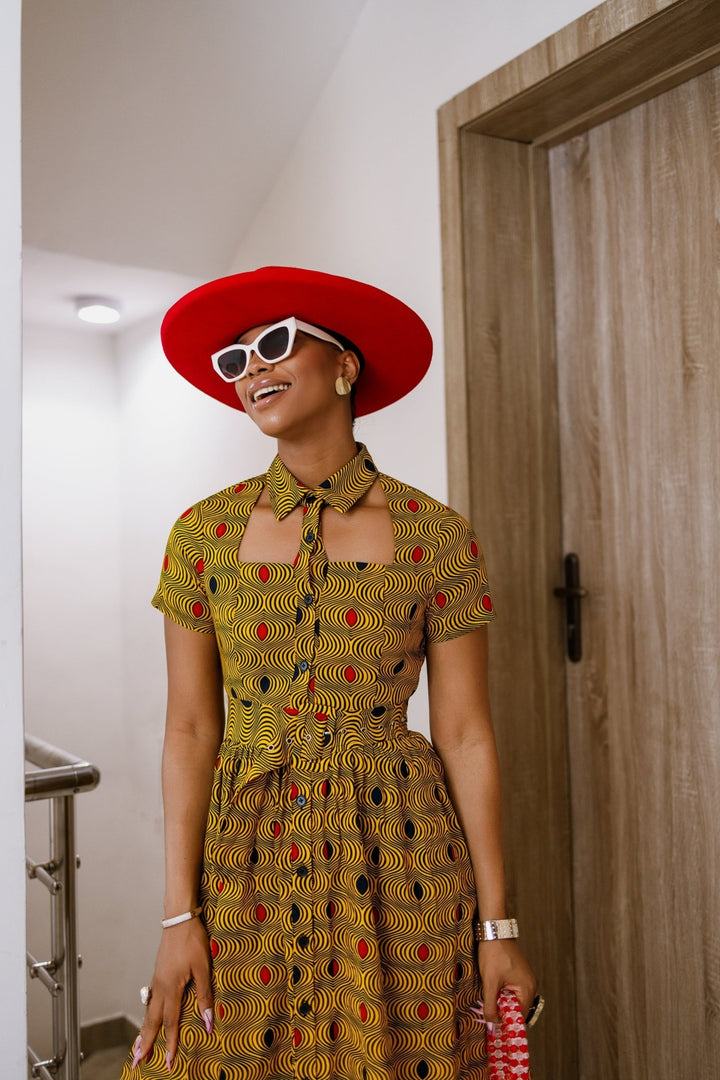 MIA AFRICAN PRINT OPEN FRONT SHIRT DRESS - Especially Yours