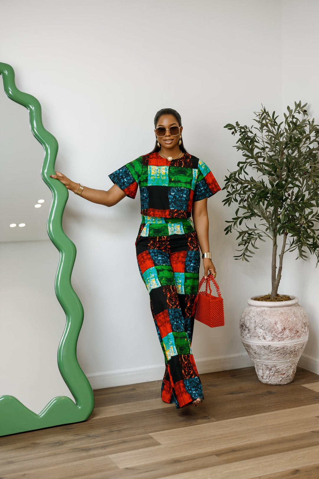 ADUN AFRICAN PRINT TWO PIECE PANT SET [MULTICOLOR] - Especially Yours