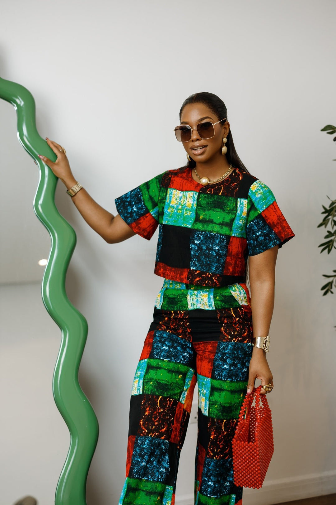 ADUN AFRICAN PRINT TWO PIECE PANT SET [MULTICOLOR] - Especially Yours