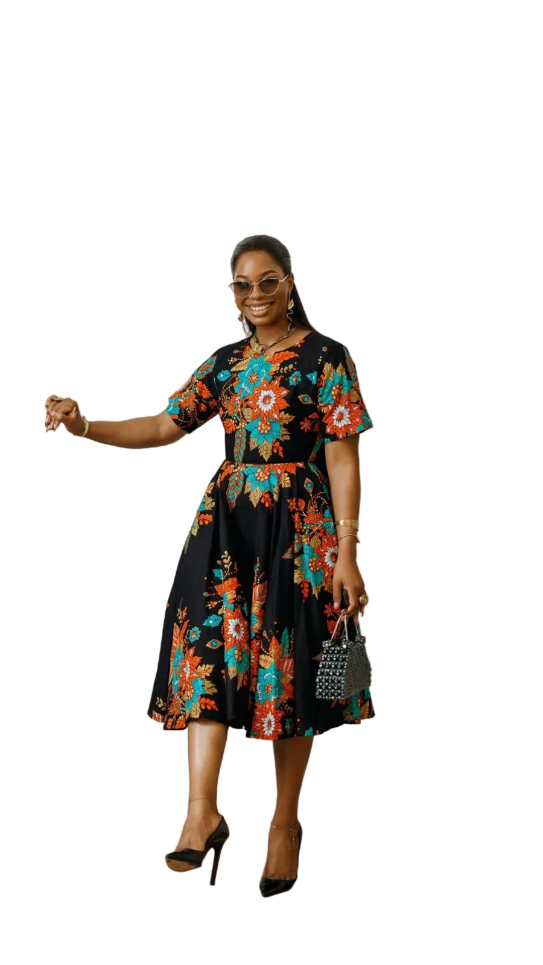 LOLADE AFRICAN PRINT FLORAL DRESS [FLORAL] - Especially Yours