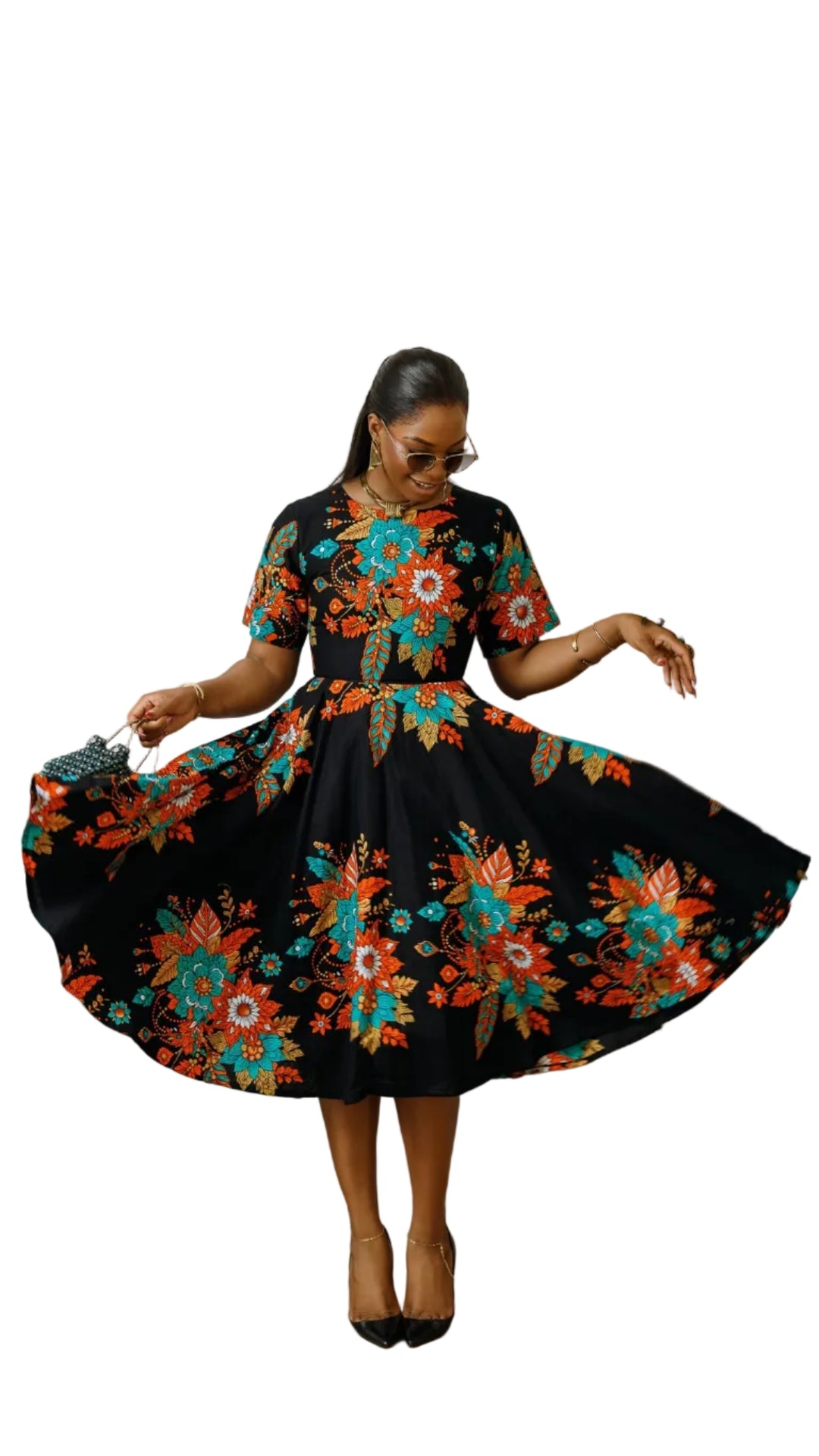 LOLADE AFRICAN PRINT FLORAL DRESS [FLORAL] - Especially Yours